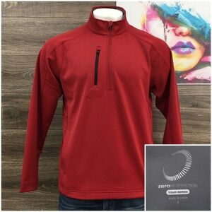 Zero Restriction Tour Series Mens Large Red Quarter Zip Golf Pullover Jacket
